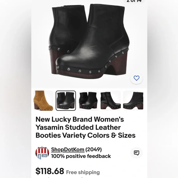 Lucky Brand Yasamin Studded Leather Booties - Picture 10 of 11